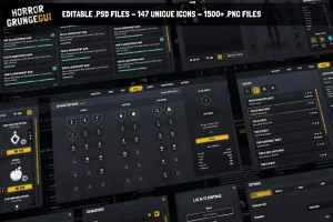 Horror Grunge Military Dark GUI UI KIT-软件开发学习笔记