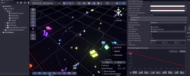 数学公式打造 Unity 动态蝴蝶群！自定义顶点流实现千只高效渲染与粒子行为控制