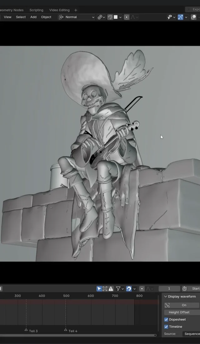 Blender 实时水彩着色器展示！Eevee + 几何节点打造动态光影渲染效果