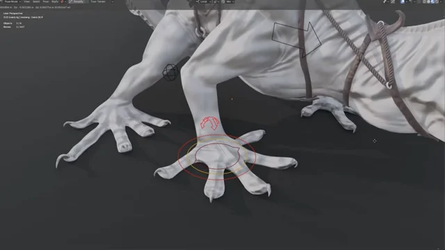 蜥蜴坐骑骨骼测试！动作自然适配奇幻游戏，Blender 绑定动画显实力