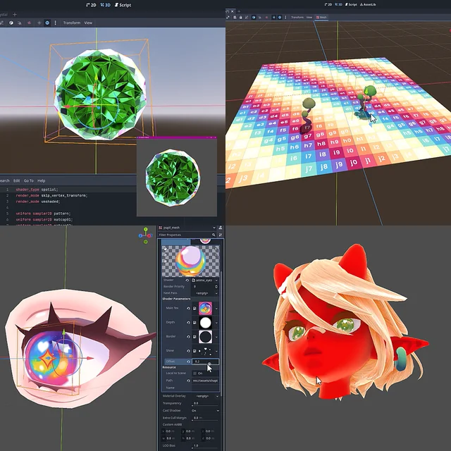 《Godot Shaders Bible》效果赏！250 + 页含细节案例，更新中适配 4.5